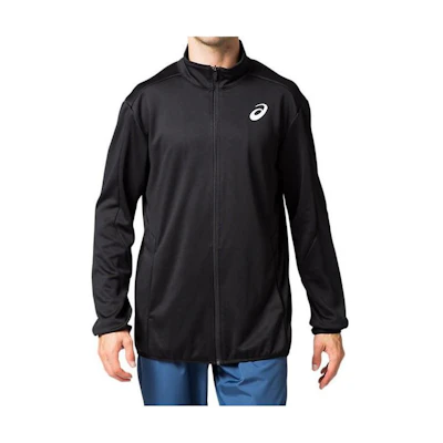 ASICS Black Full-Zip Track & Field Jacket with Solid Color Design 2091A176-001