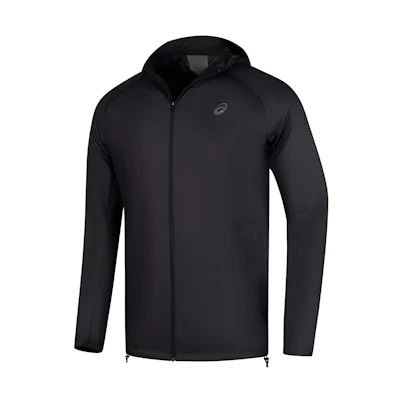 ASICS Black Hooded Raglan Sleeve Full-Zip Jacket 2011C968-001