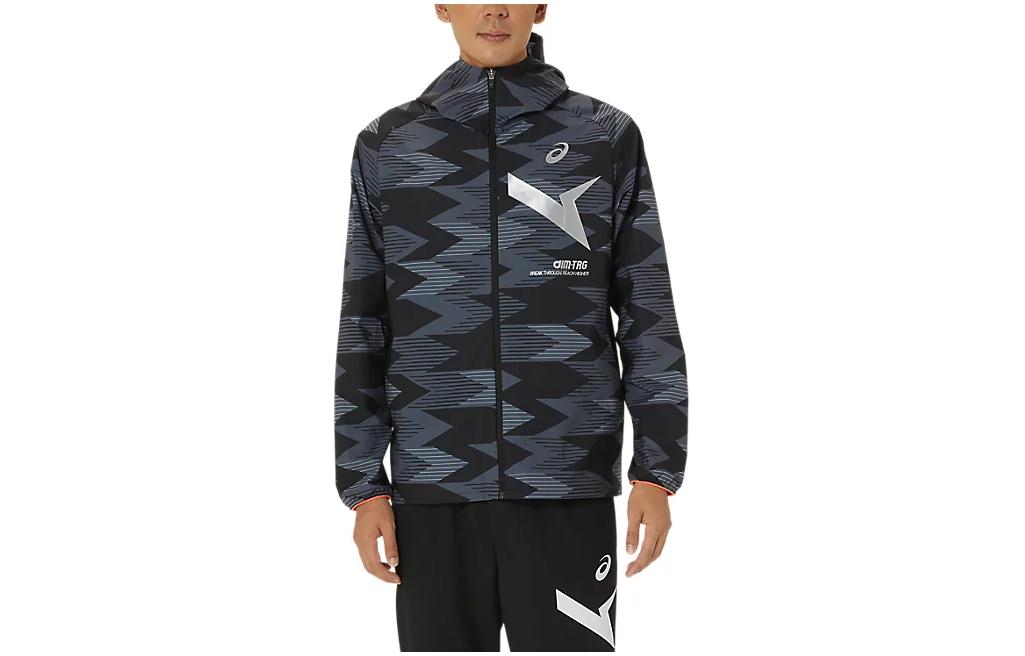 ASICS Black Hoodie Jacket with Front Logo Print Design 2031E532-001