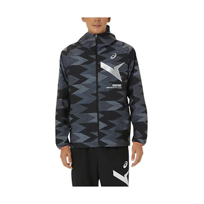 ASICS Black Hoodie Jacket with Front Logo Print Design 2031E532-001