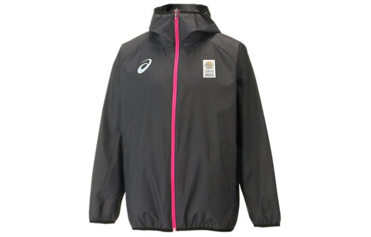 ASICS Black Hoodie Jacket with Logo Print 2013A411-001