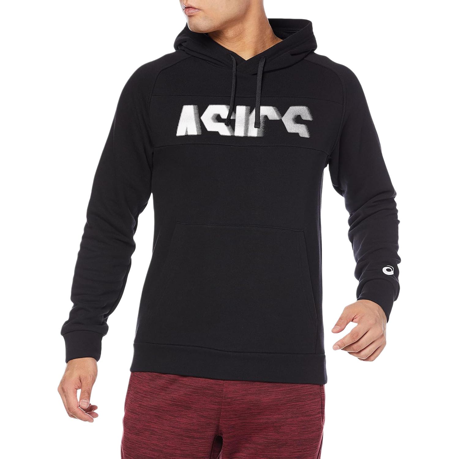 ASICS Black Hoodie with Letter Logo Print 2031C686-001