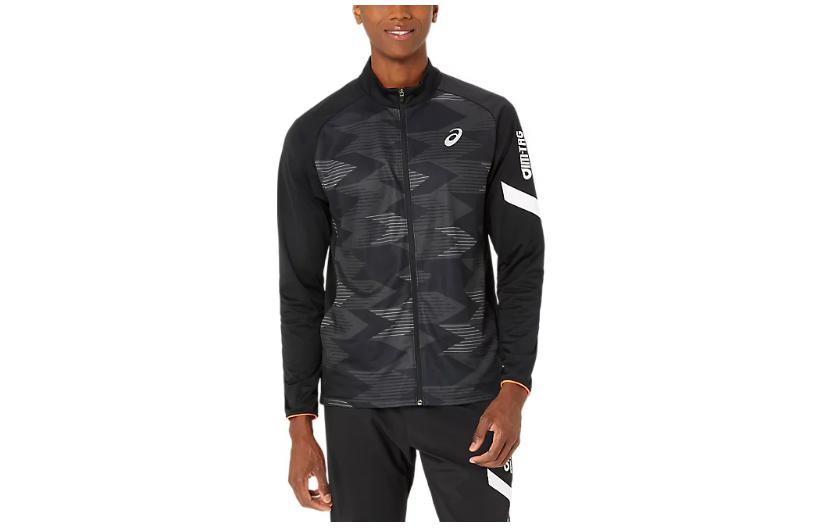 ASICS Black Letter Patch Full-Zip Fitted Jacket 2031E539-001