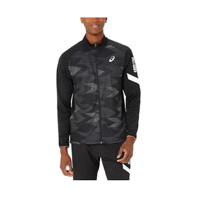 ASICS Black Letter Patch Full-Zip Fitted Jacket 2031E539-001