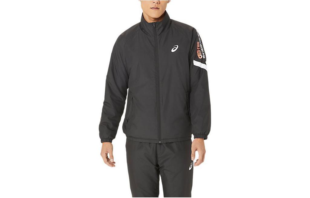 ASICS Black Letter Print Zip-Up High Neck Jacket 2031E275-001