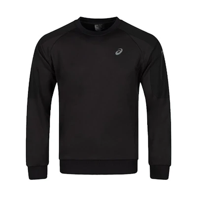 ASICS Black Logo Graphic Crewneck Pullover Sweatshirt 2031E445-001