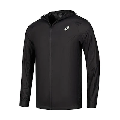 ASICS Black Logo Hoodie Full-Zip Casual Sports Jacket 2011D074-001