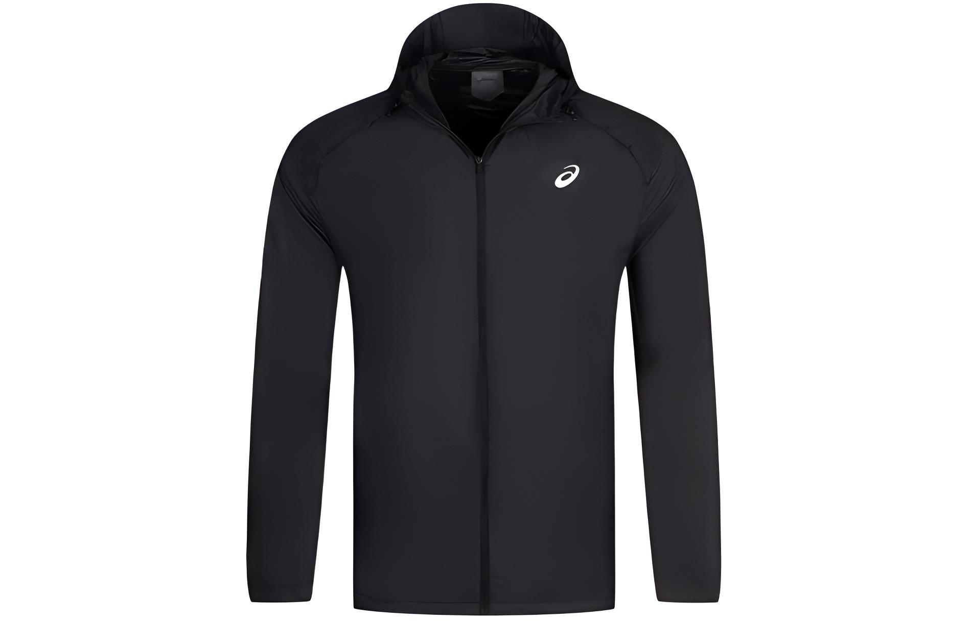 ASICS Black Logo Hoodie Zip-Up Jacket 2011C858-001