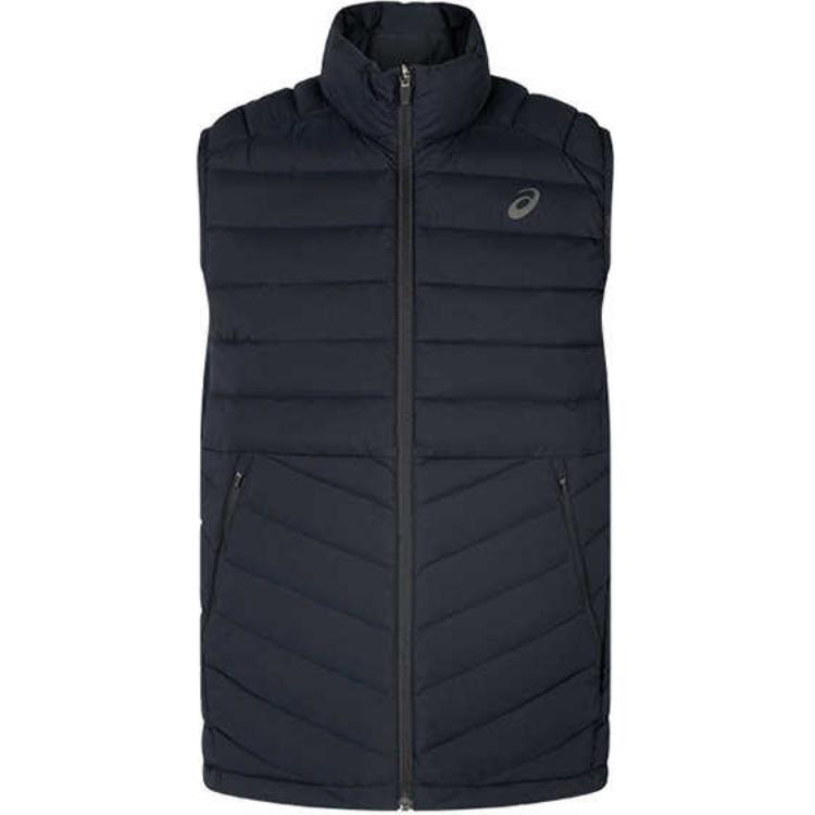 ASICS Black Logo Outdoor Sports Vest with Zip and Stand Collar 2031E863-001
