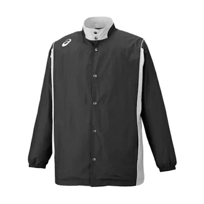 ASICS Black Loose Patterned Striped Collar Button Jacket 2063A198-001