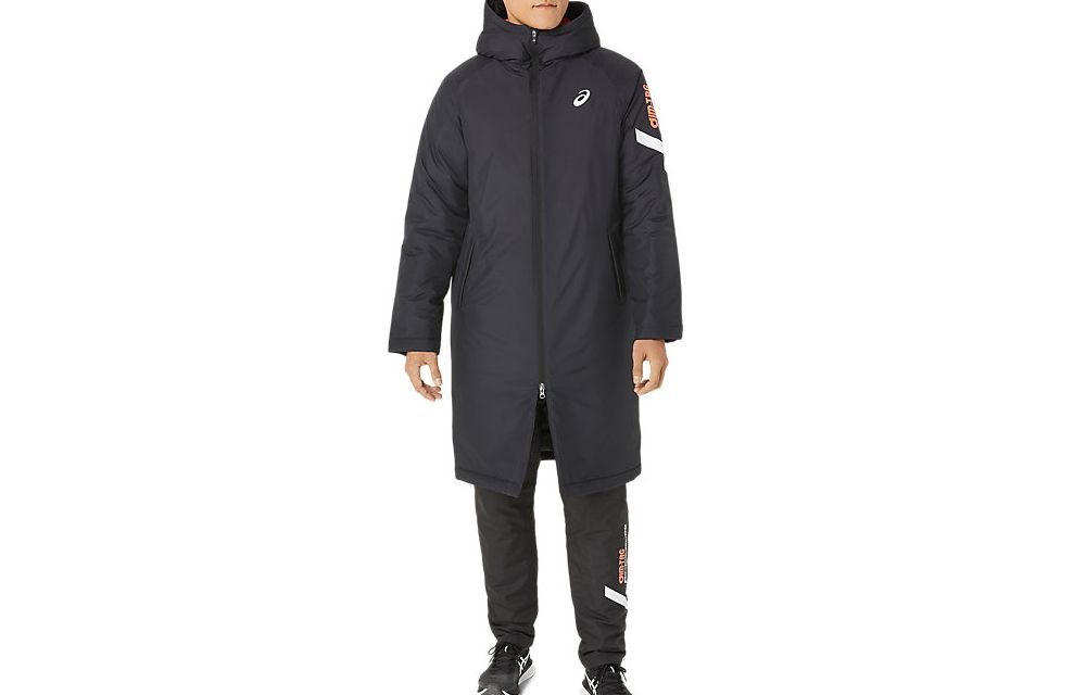 ASICS Black Mid-Length Hoodie Jacket with Logo Print 2031E277-001