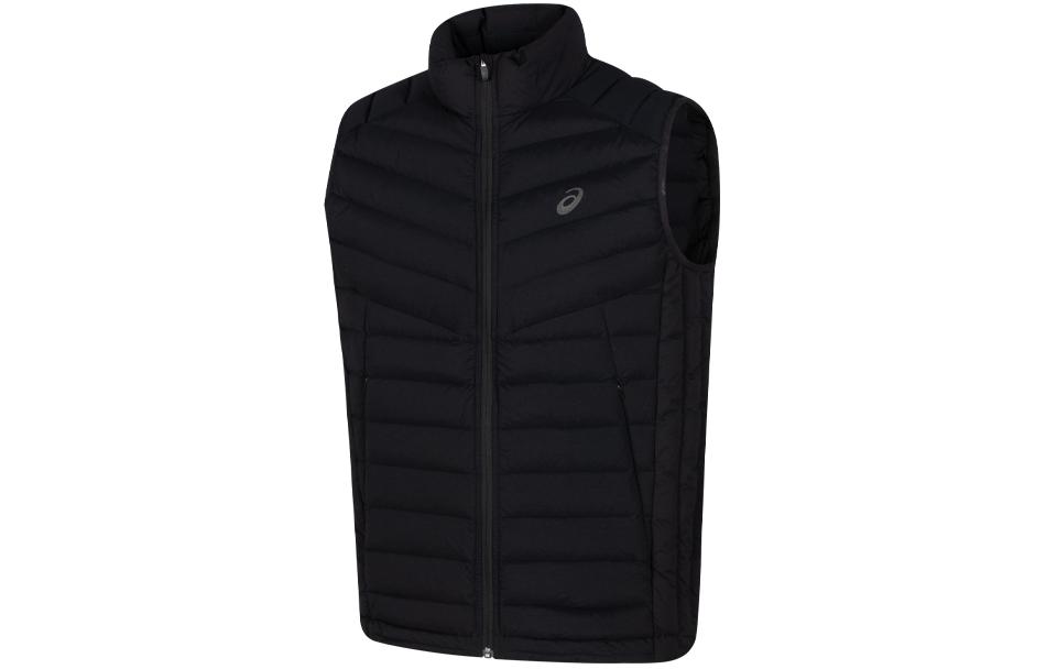 ASICS Black Outdoor Casual Thermal Down Vest with Zip and Stand Collar. 2031E441-001