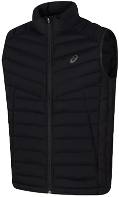 ASICS Black Outdoor Casual Thermal Down Vest with Zip and Stand Collar. 2031E441-001 Buy ASICS Black Outdoor Casual Thermal Down Vest with Zip and Stand Collar. 2031E441-001
