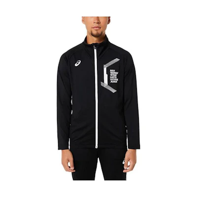 ASICS Black Patterned Zip-Up Long-Sleeve Jacket 2031C664-001