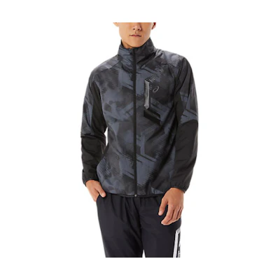 ASICS Black Printed High-Neck Zip Raglan Long-Sleeve Jacket 2031D589-001