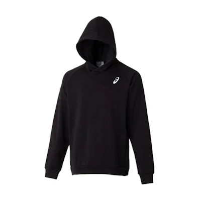 ASICS Black Pullover Hoodie Solid Color Long Sleeve 2121A243-001