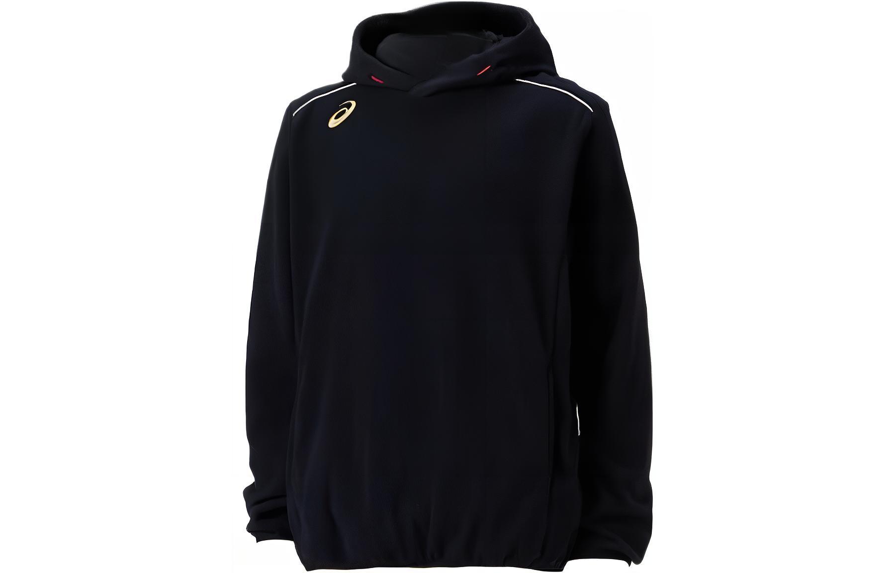 ASICS Black Pullover Hoodie with Logo Print 2121A339-001