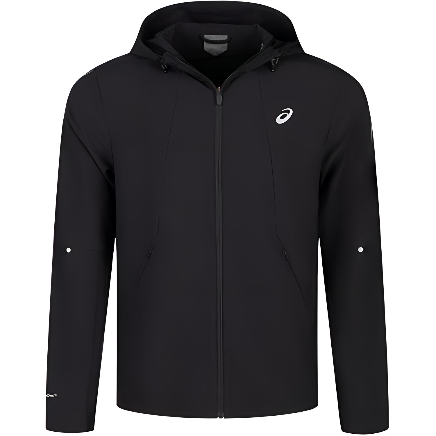 ASICS Black Running Jacket - Comfortable, Breathable, Versatile Design 2011D064-001