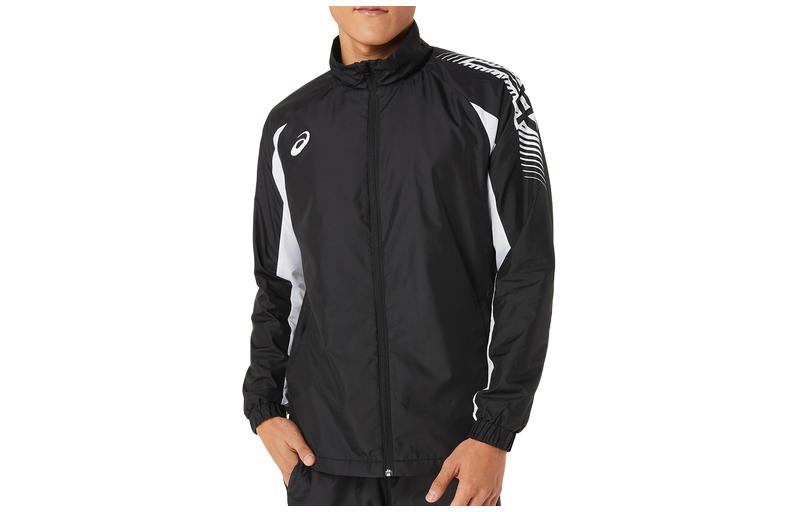 ASICS Black Slim Fit Jacket with Letter Stripe Print and Color Block Design 2031D535-001