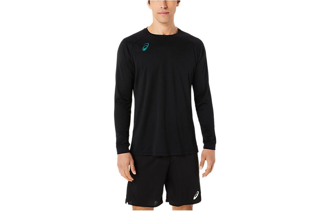 ASICS Black Solid Color Crewneck Pullover Sweatshirt 2051A351-002