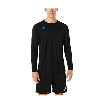 ASICS Black Solid Color Crewneck Pullover Sweatshirt 2051A351-002