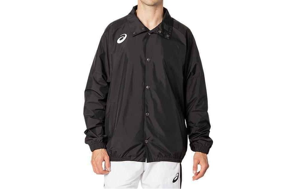 ASICS Black Solid Color Long-Sleeve Polo Jacket 2063A188-002