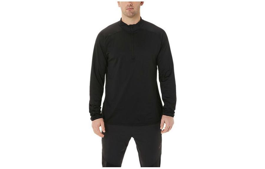 ASICS Black Solid Color Pullover Slim Fit Long Sleeve Sweatshirt 2031D323-001