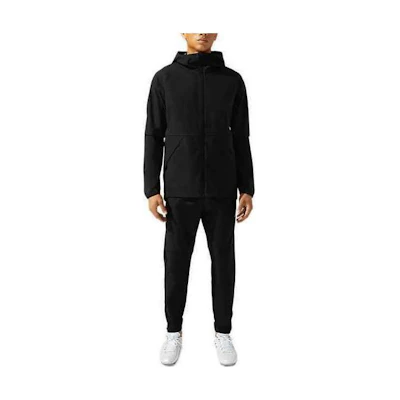 ASICS Black Solid Color Slim Fit Hooded Zip-Up Jacket 2101A132001