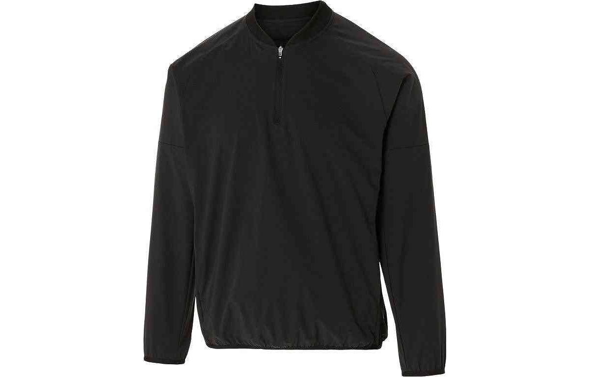 ASICS Black Solid Color Zip-Up Collarless Jacket 2121A334-001