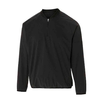ASICS Black Solid Color Zip-Up Collarless Jacket 2121A334-001