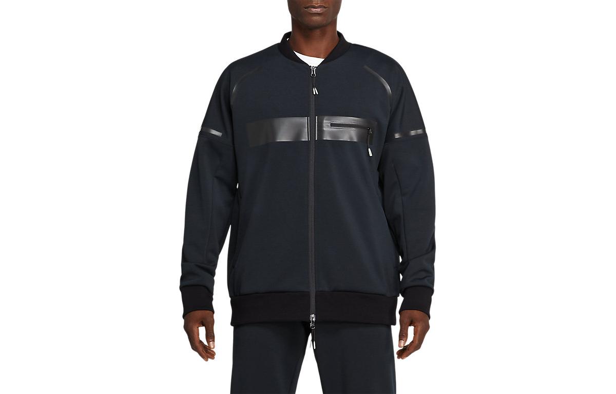 ASICS Black Solid Color Zip-Up Track Jacket with Stand Collar 2191A372-001