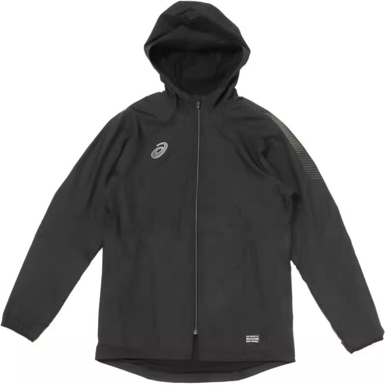 ASICS Black Solid Logo Loose Fit Hoodie Jacket Outerwear 2101A200-001