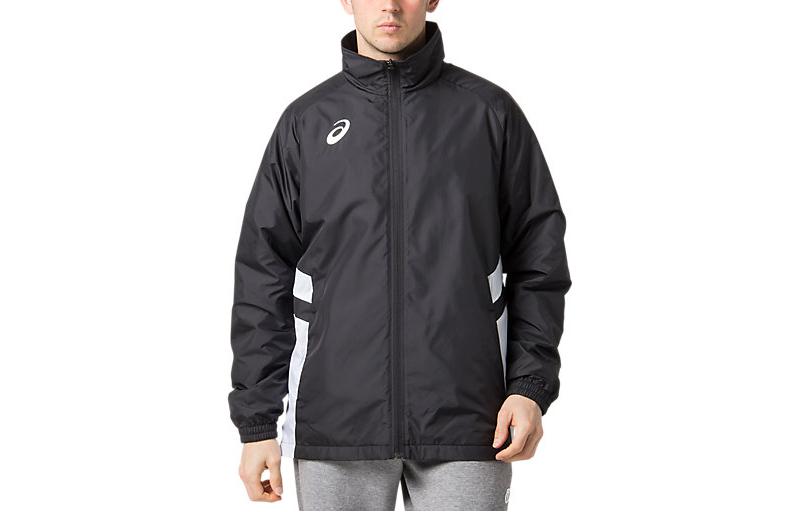 ASICS Black Solid Logo Zip-Up High-Neck Jacket 2063A072-001