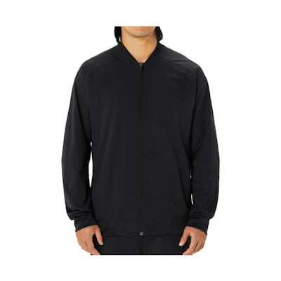 ASICS Black Solid Loose Fit Baseball Collar Zip Jacket 2031D791-001
