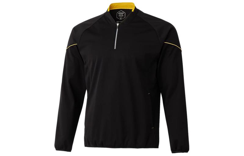 ASICS Black Solid Pullover Jacket with High Collar Long Sleeves 2121A248-001