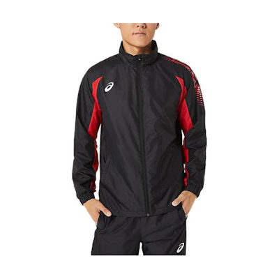 ASICS Black Striped Print Zip-Up Track Jacket 2031D535-002