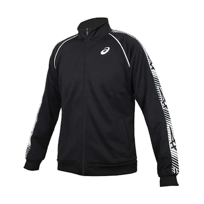 ASICS Black White Casual Sports Jacket with Stand-Up Collar K32018-90