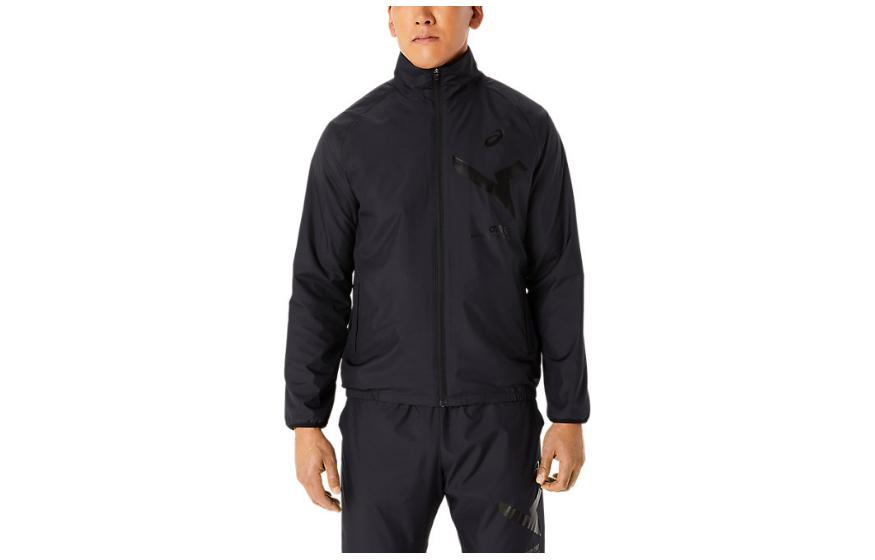 ASICS Black Zipper High-Neck Slim-Fit Jacket with Logo 2031E272-002