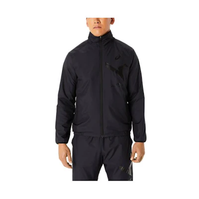 ASICS Black Zipper High-Neck Slim-Fit Jacket with Logo 2031E272-002
