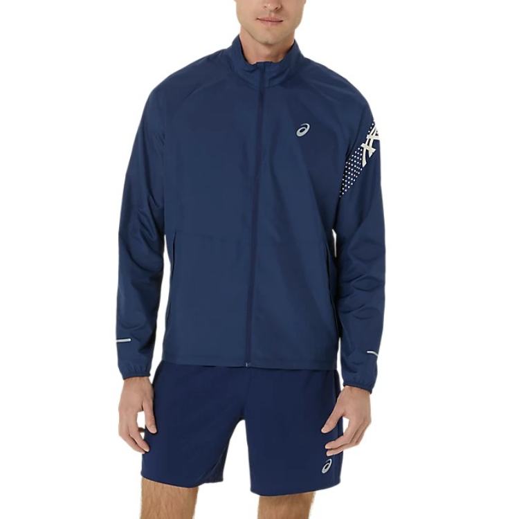 ASICS Blue Breathable Stand Collar Casual Long Sleeve Jacket 2011C733-401