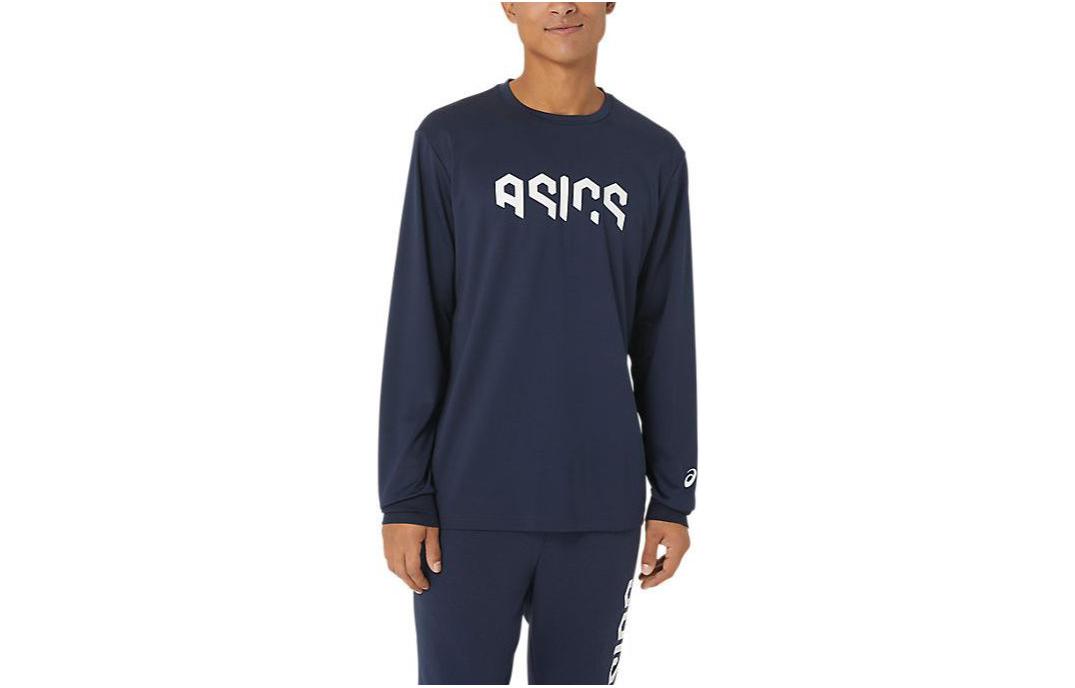 ASICS Blue Crewneck Sweatshirt with Graphic Letter Print 2031E230-405