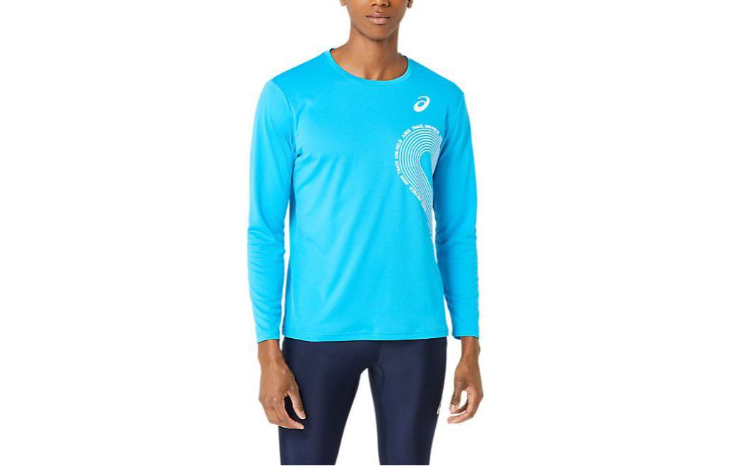 ASICS Blue Crewneck Sweatshirt with Logo Print 2091A649-409