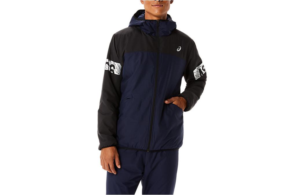 ASICS Blue Full-Zip Hoodie Jacket with Logo Print 2031D048-404