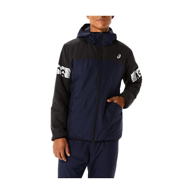 ASICS Blue Full-Zip Hoodie Jacket with Logo Print 2031D048-404