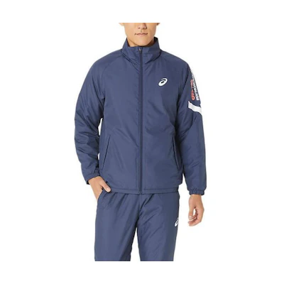 ASICS Blue Logo Print High-Neck Zip-Up Jacket 2031E275-400