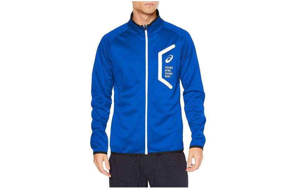 ASICS Blue Logo Print Zip-Up High-Collar Jacket 2031D909-401