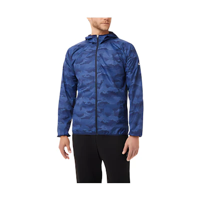 ASICS Blue Logo Print Zip-Up Hoodie Jacket 2011B970-462