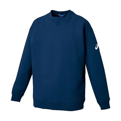 ASICS Blue Solid Color Crewneck Pullover Long-Sleeve Sweatshirt XB6010-50