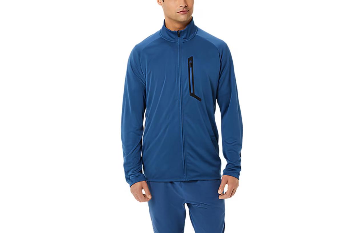 ASICS Blue Zip-Up Long-Sleeve Jacket with Chest Pocket 2031C911401