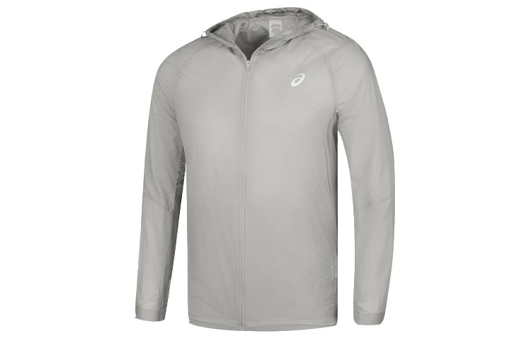 ASICS Breathable Lightweight Logo Hoodie Zip Casual Sport Jacket Men’s Gray 2011D074-021